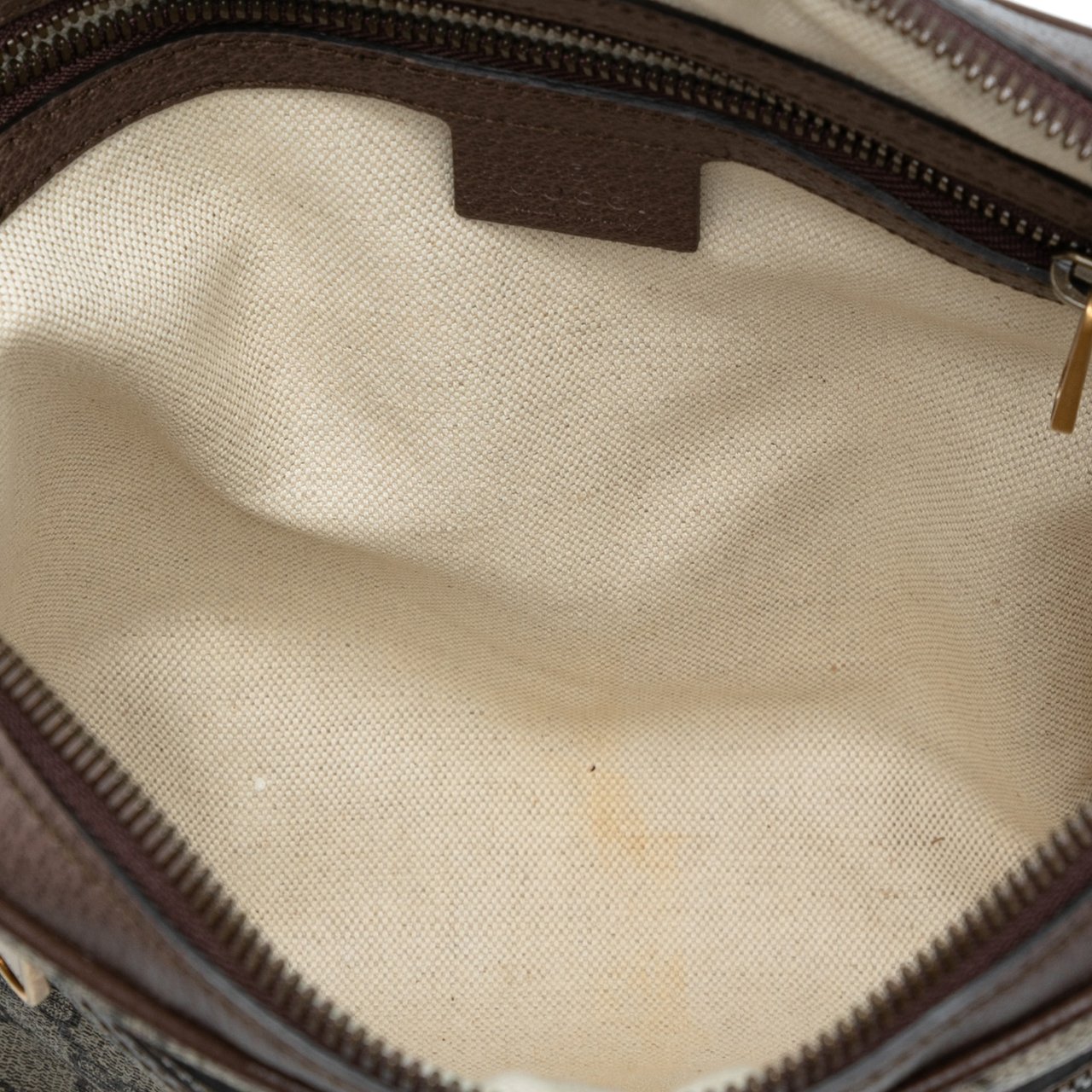 Gucci Small GG Supreme Web Ophidia Messenger Bag Bruin