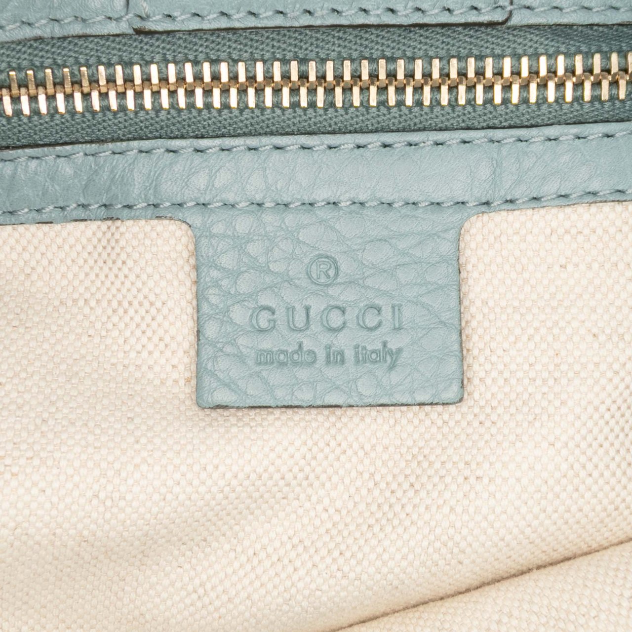 Gucci Medium Calfskin Bamboo Shopper Satchel Blauw