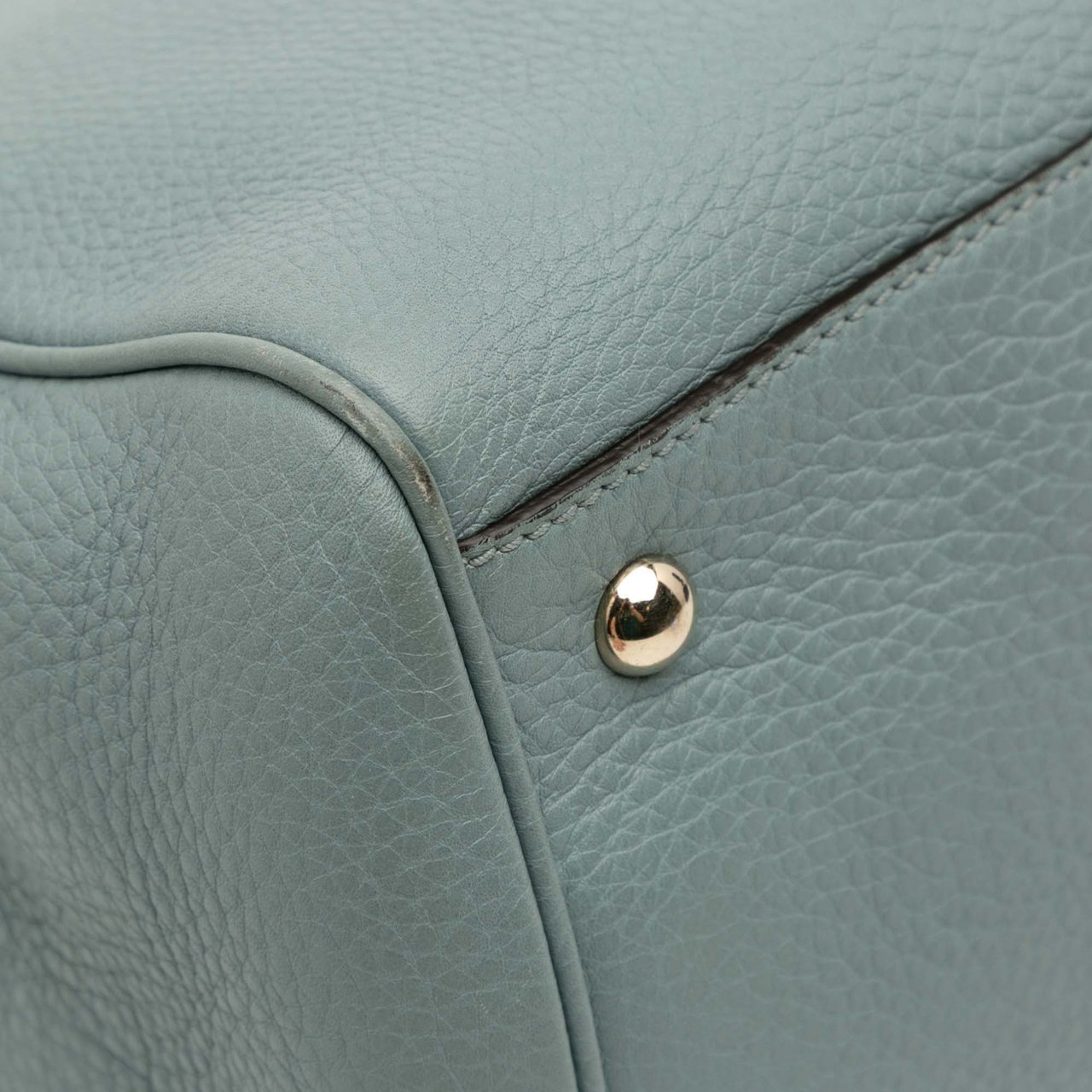 Gucci Medium Calfskin Bamboo Shopper Satchel Blauw