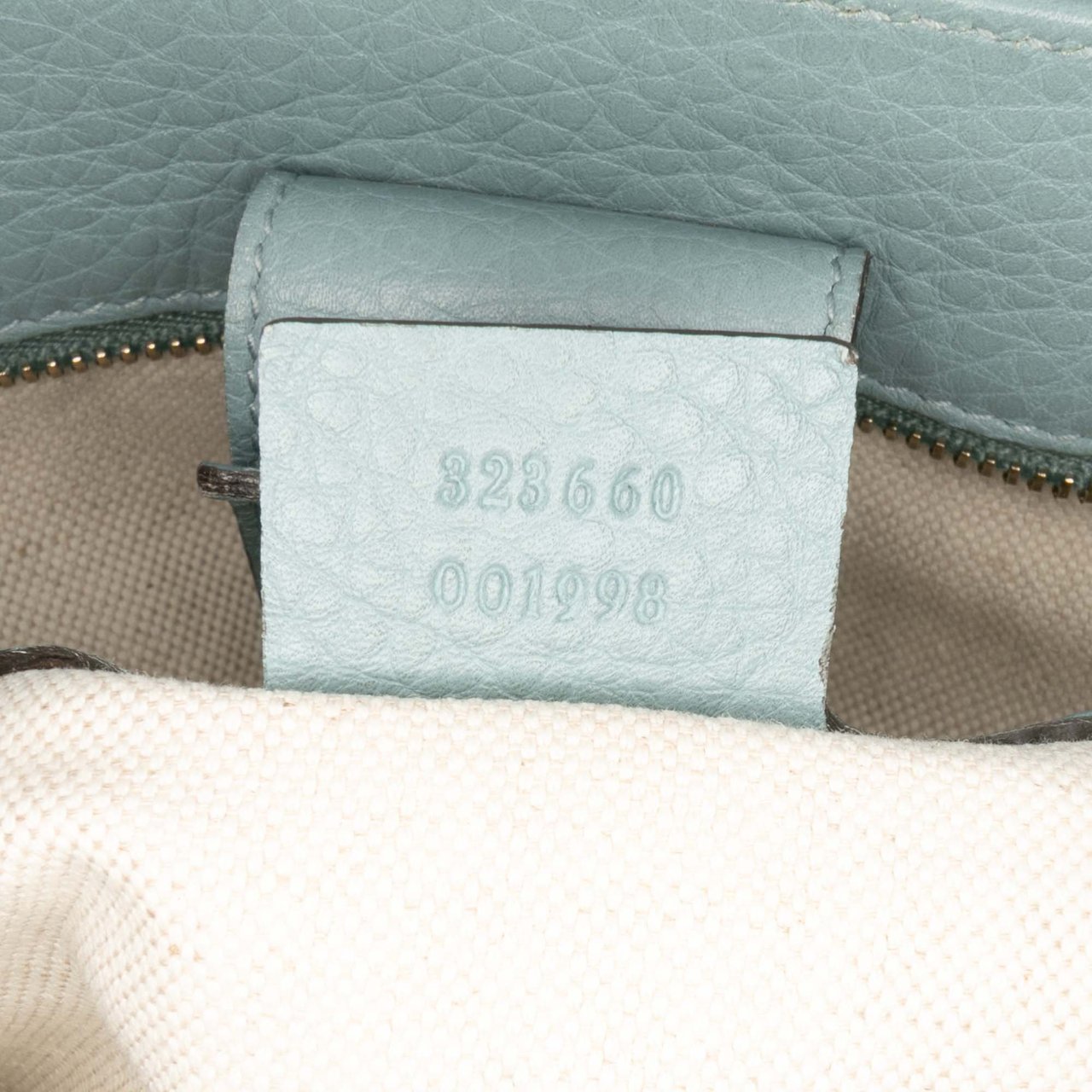 Gucci Medium Calfskin Bamboo Shopper Satchel Blauw