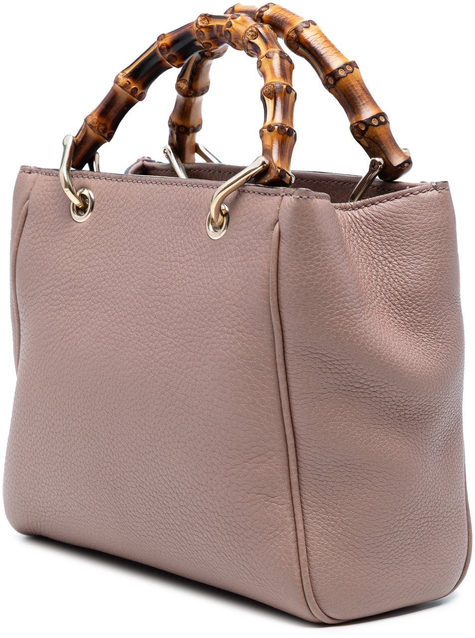 Gucci Mini Calfskin Bamboo Shopper Satchel Roze
