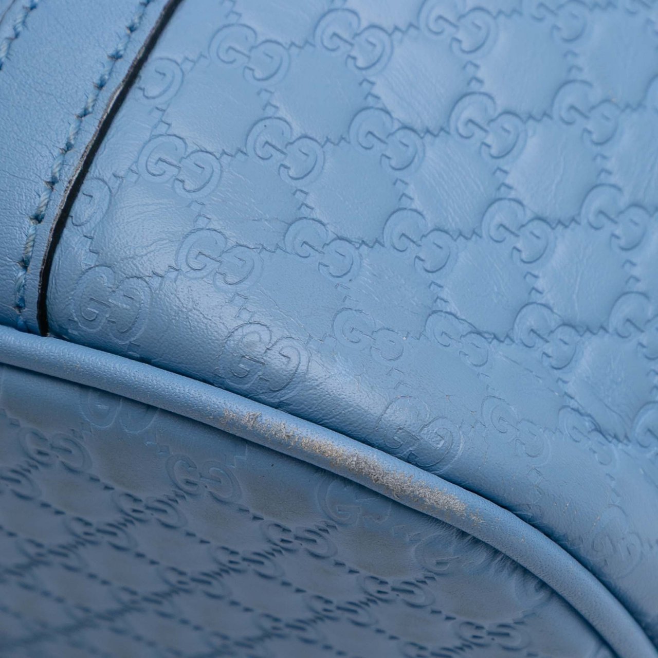 Gucci Mini Microguccissima Dome Satchel Blauw