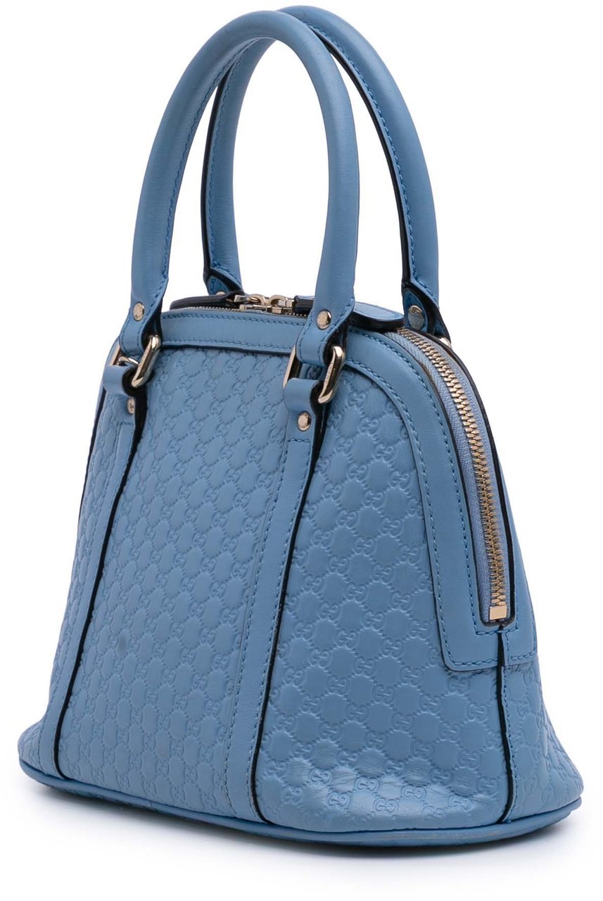 Gucci Mini Microguccissima Dome Satchel Blauw
