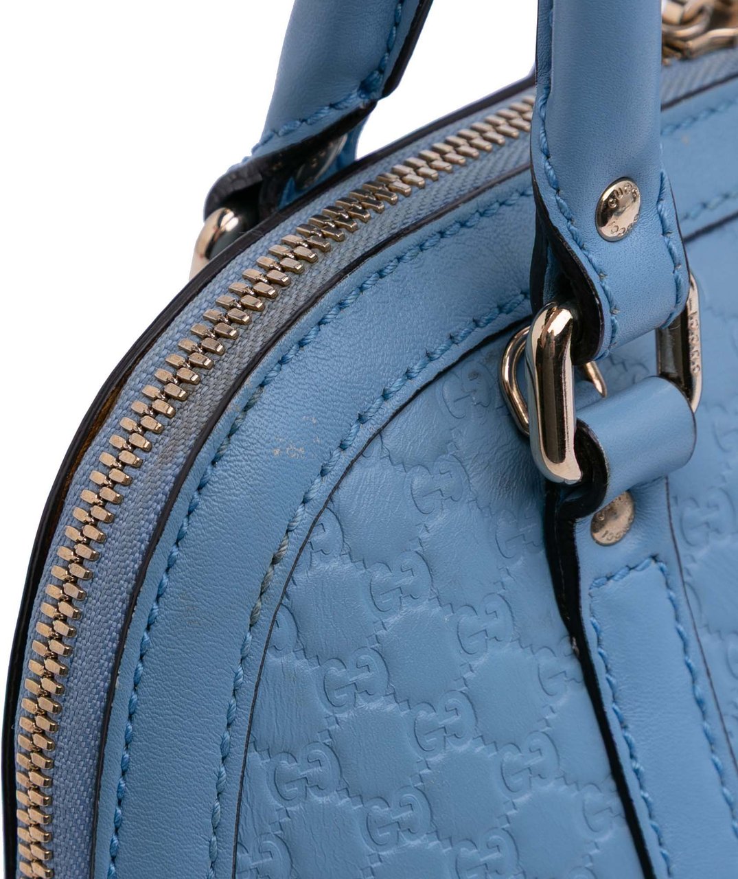 Gucci Mini Microguccissima Dome Satchel Blauw