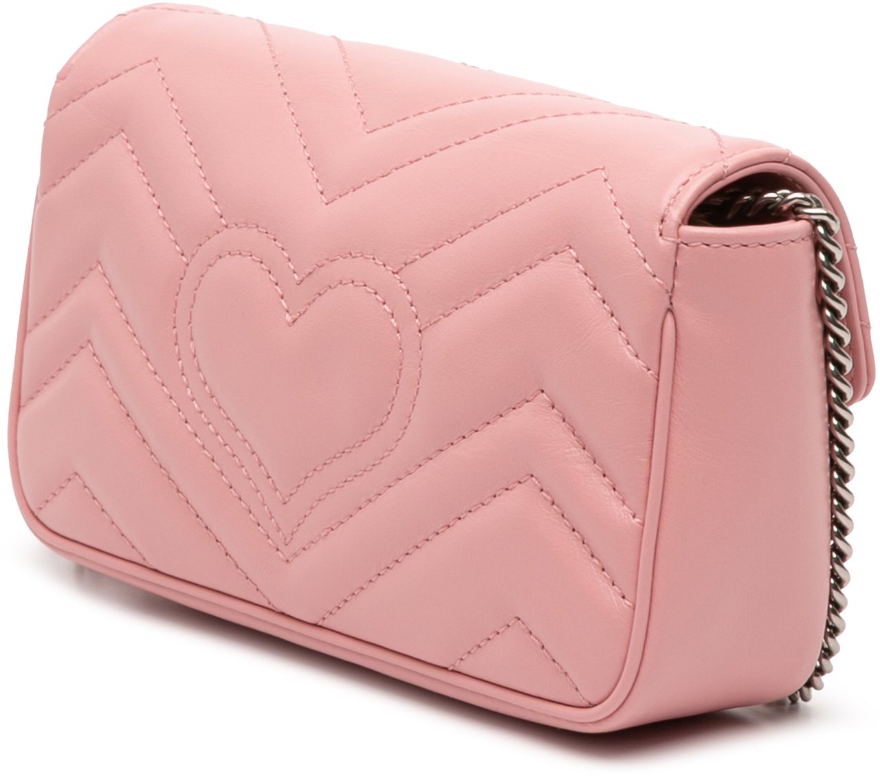 Gucci Mini GG Marmont Matelasse Leather Flap Crossbody Roze