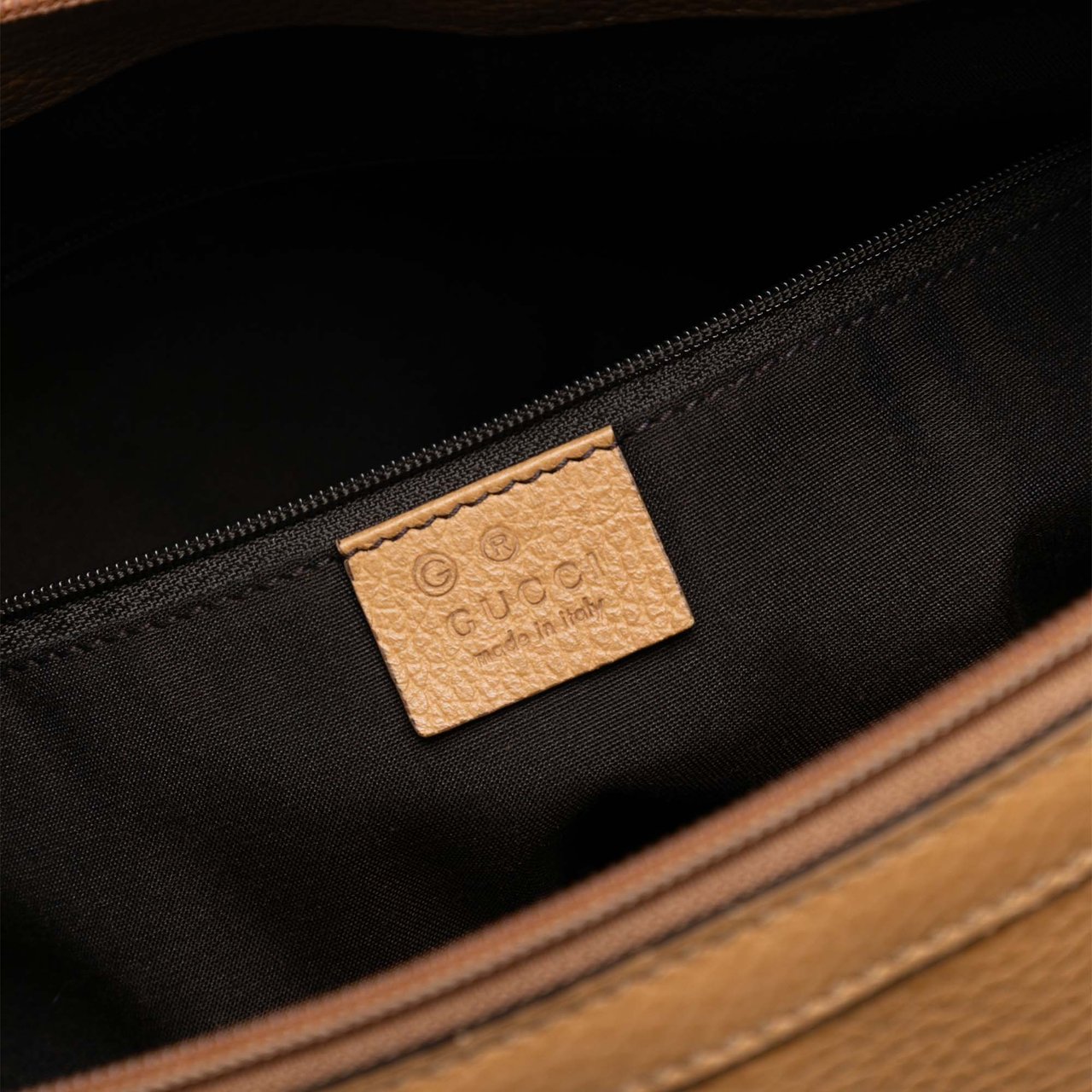 Gucci Leather GG Charm Dome Satchel Bruin