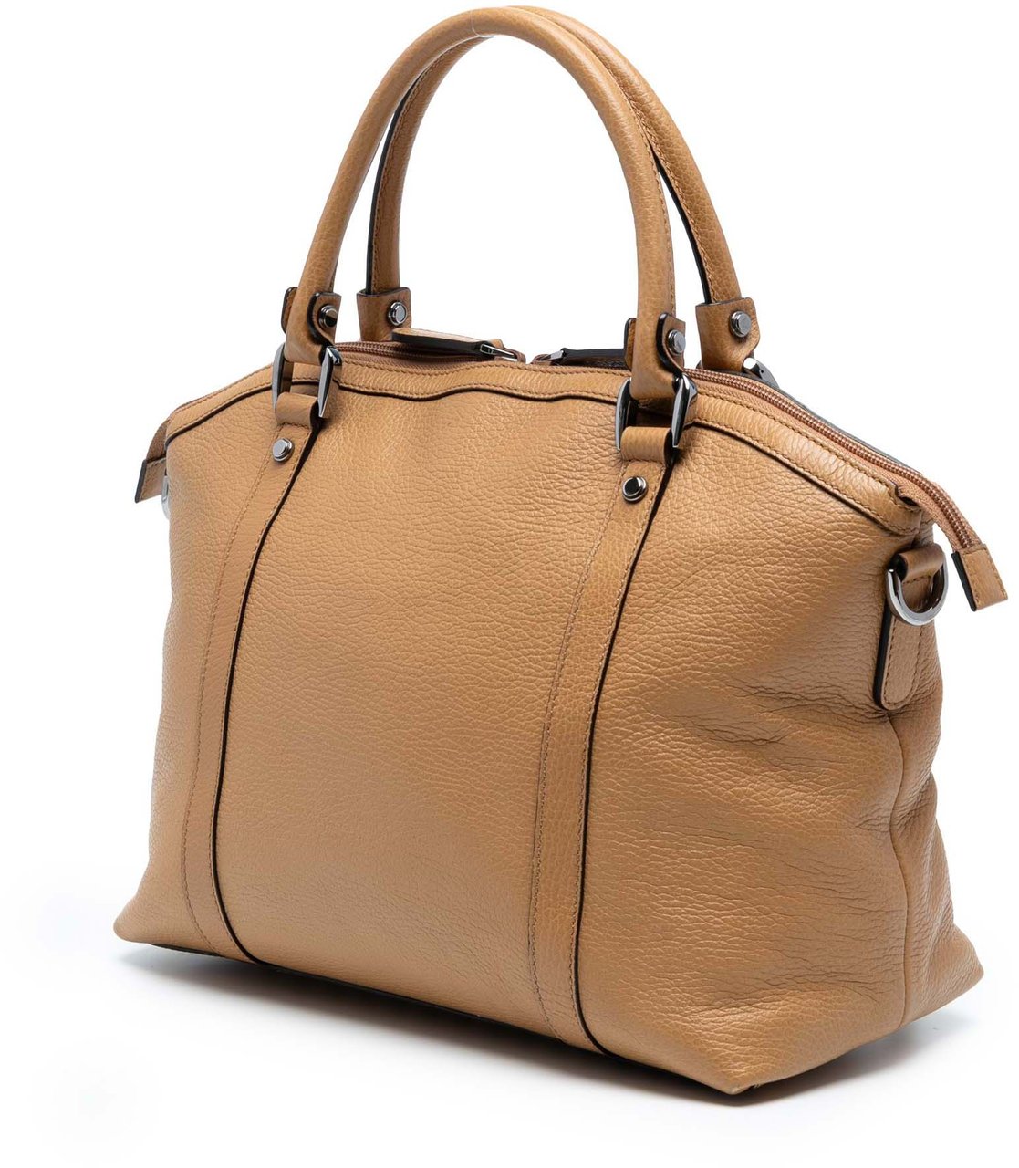 Gucci Leather GG Charm Dome Satchel Bruin