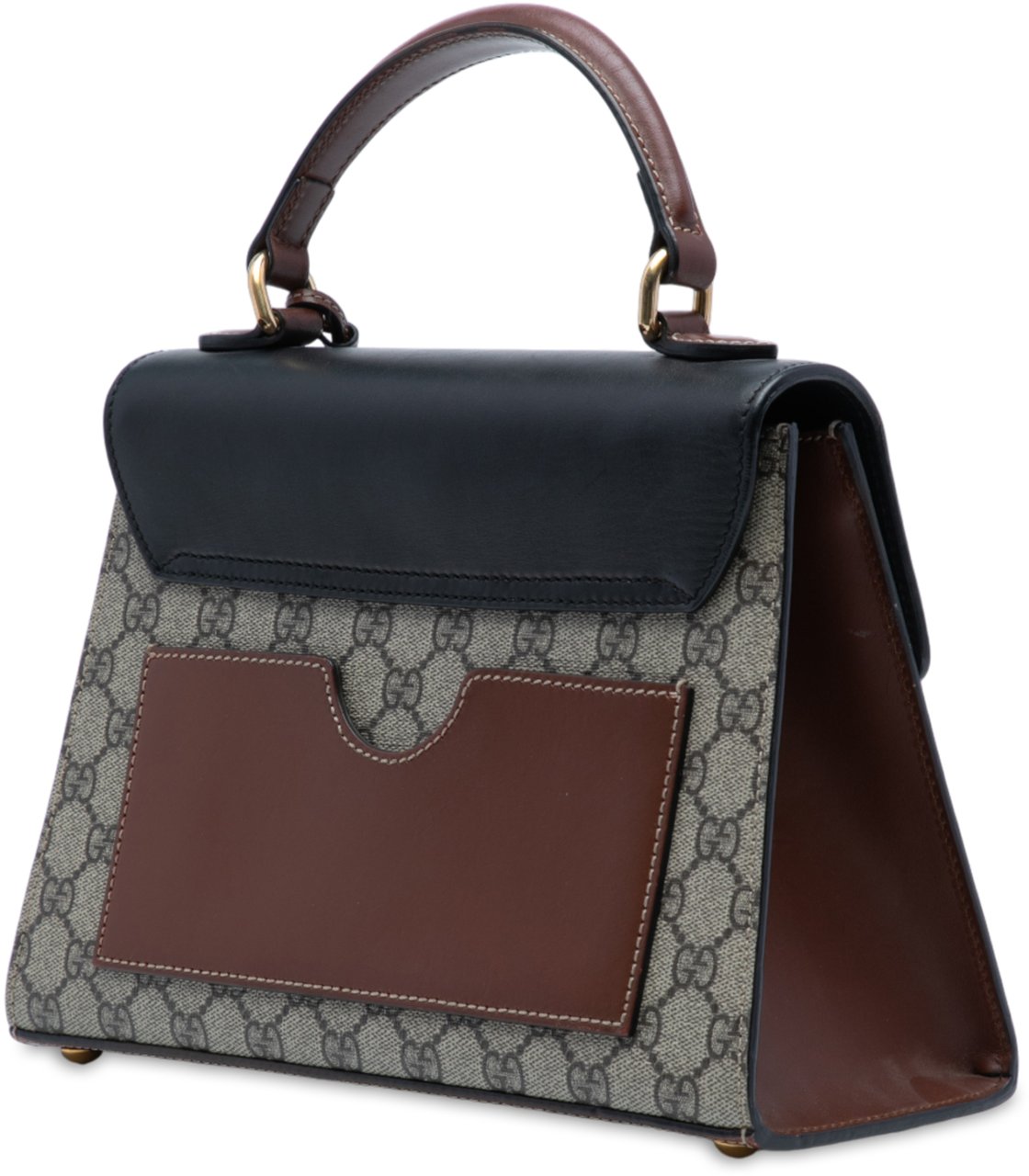 Gucci Small GG Supreme Padlock Satchel Bruin