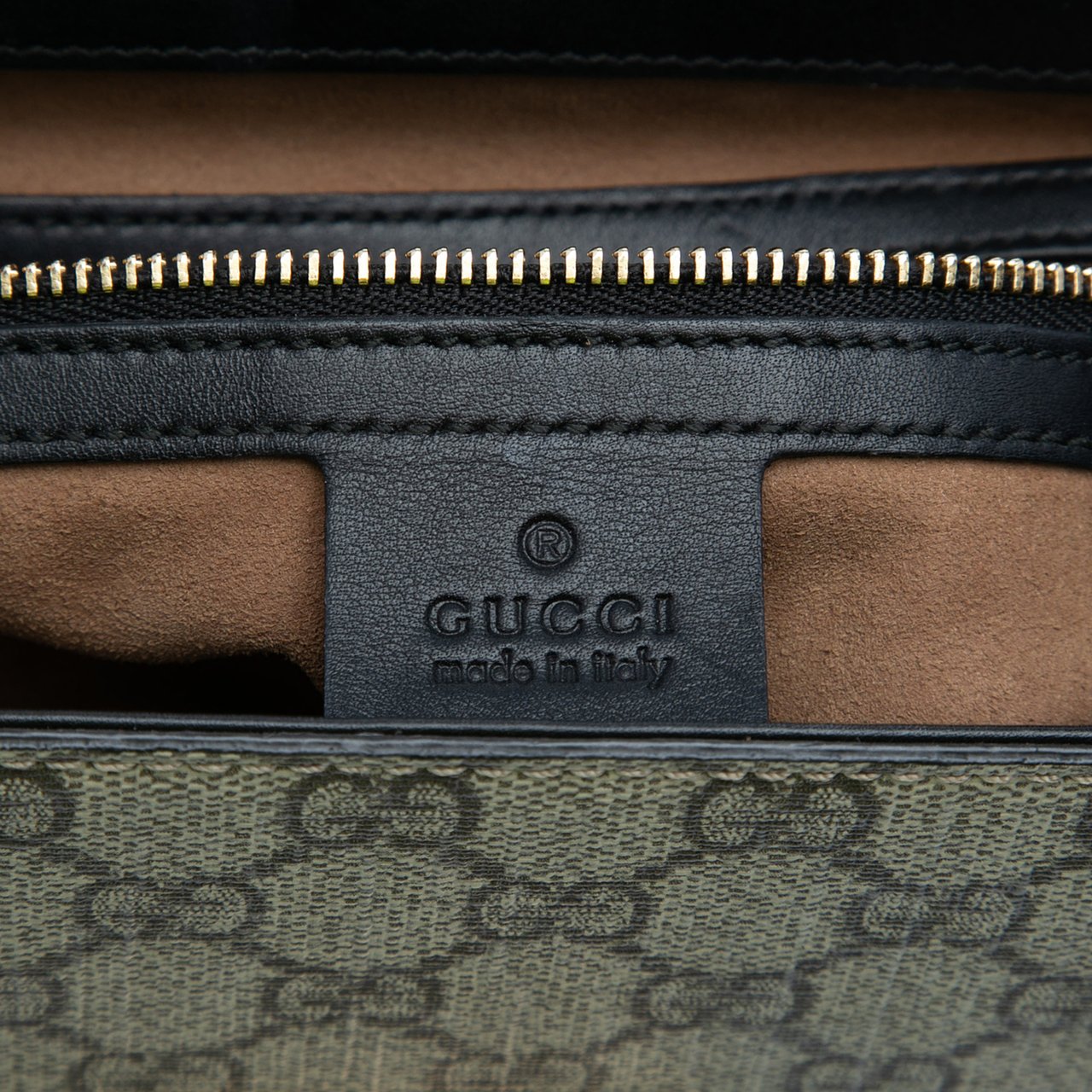 Gucci Small GG Supreme Padlock Satchel Bruin