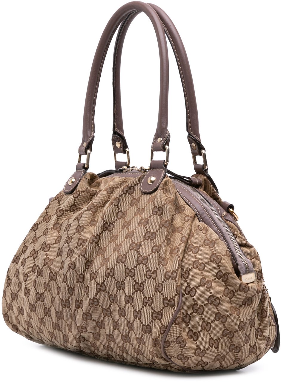 Gucci GG Canvas Sukey Satchel Bruin