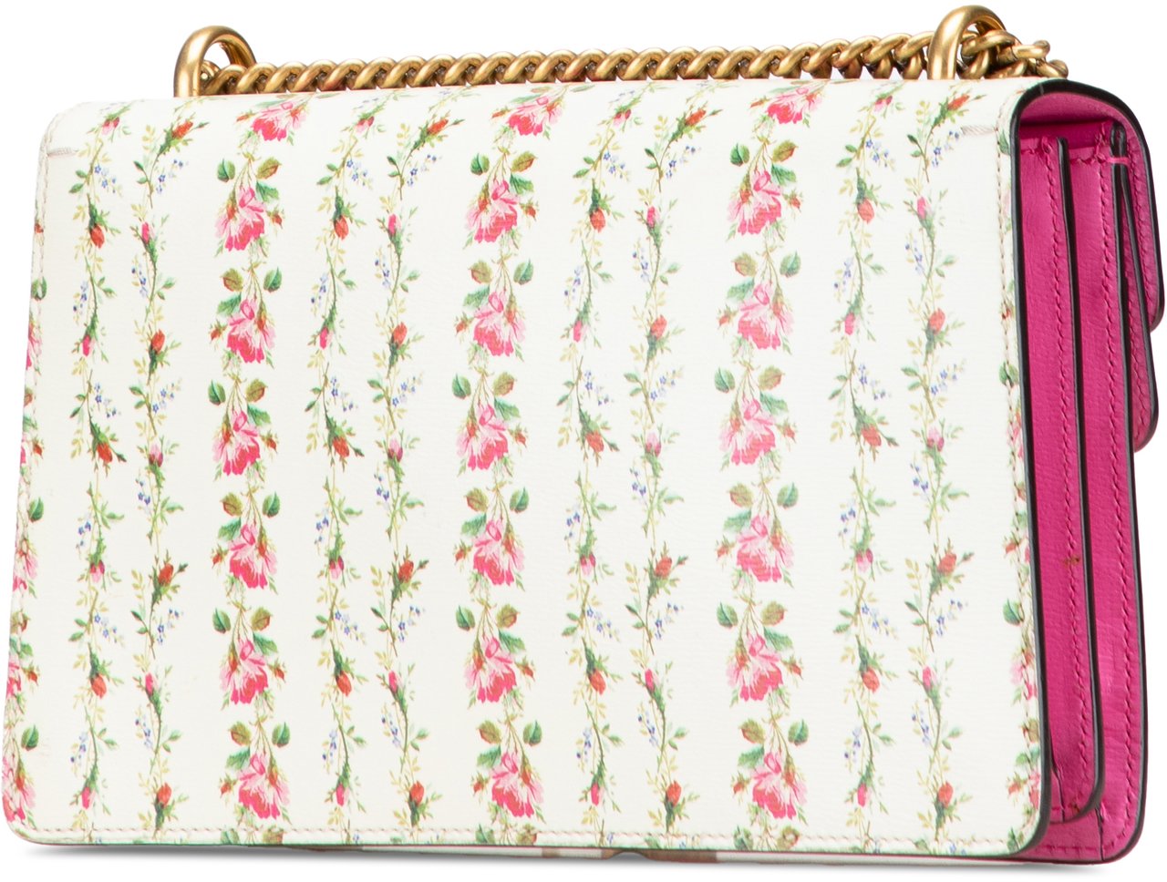 Gucci Limited Edition Small Calfskin Floral Print Dionysus Shoulder Bag Wit