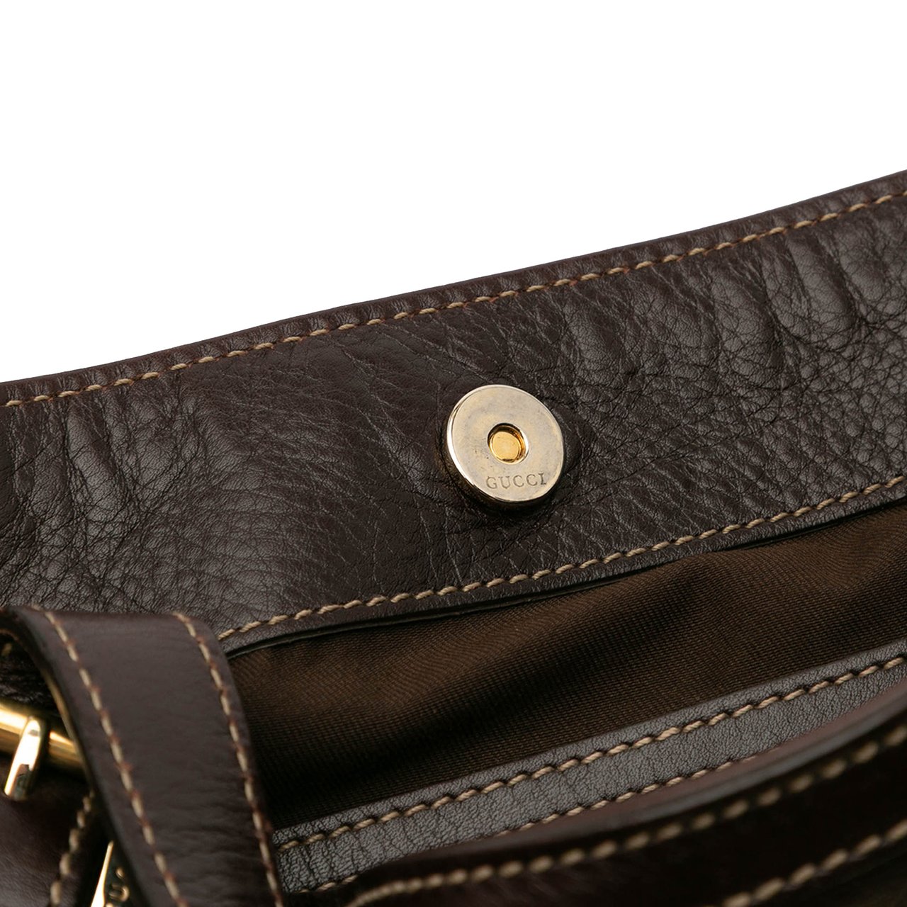 Gucci Medium Leather Web Britt Satchel Bruin