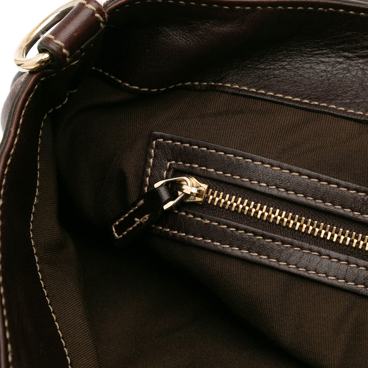 Gucci Medium Leather Web Britt Satchel Bruin
