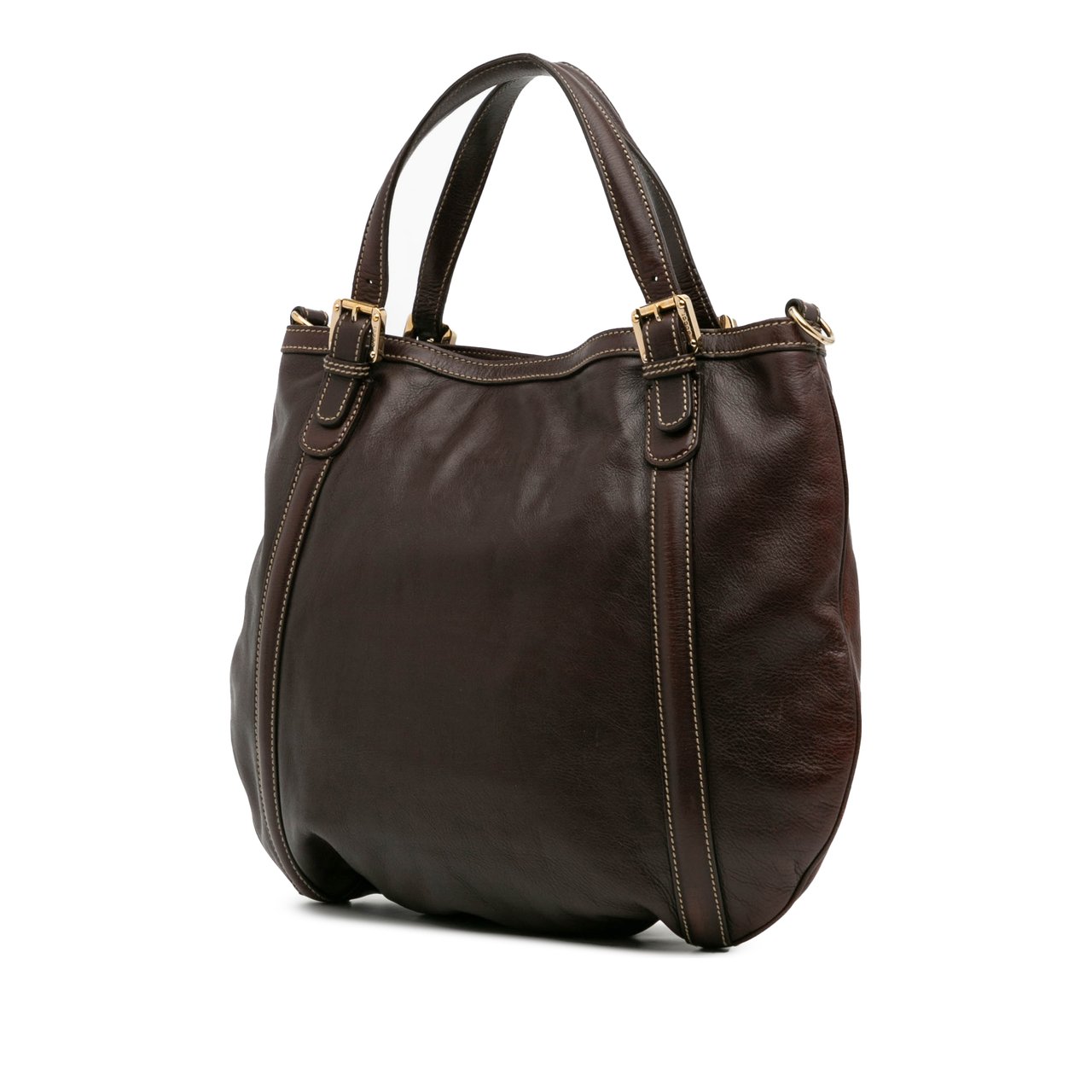 Gucci Medium Leather Web Britt Satchel Bruin