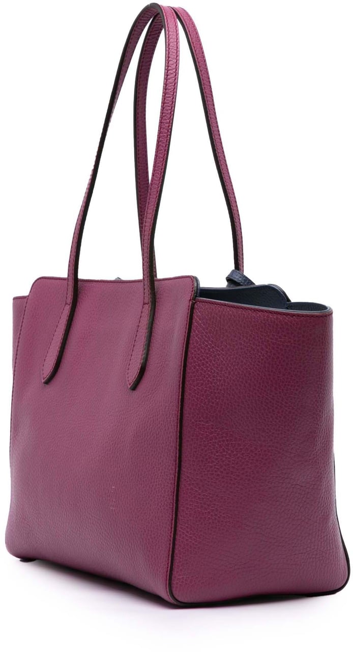 Gucci Medium Leather Swing Tote Paars