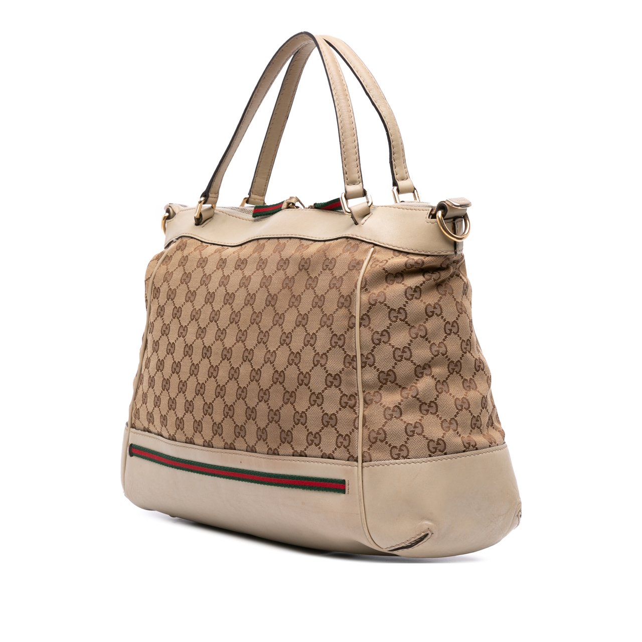 Gucci GG Canvas Web Mayfair Satchel Bruin