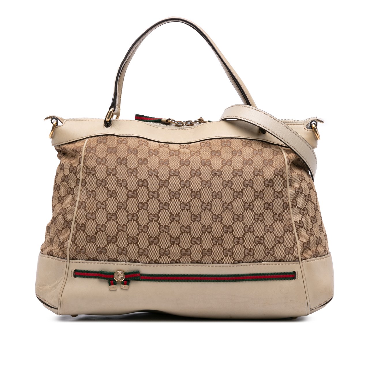 Gucci GG Canvas Web Mayfair Satchel Bruin