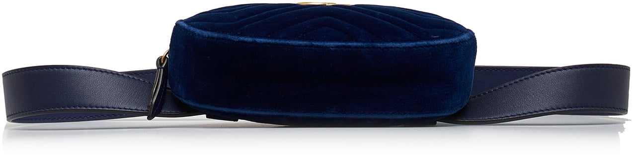 Gucci GG Marmont Velvet Matelasse Belt Bag Blauw