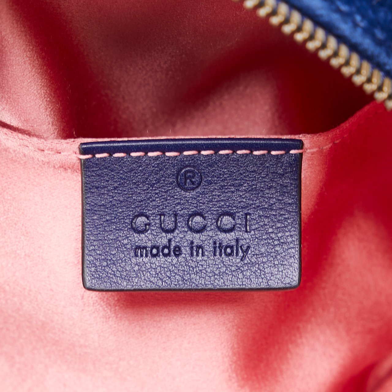 Gucci GG Marmont Velvet Matelasse Belt Bag Blauw