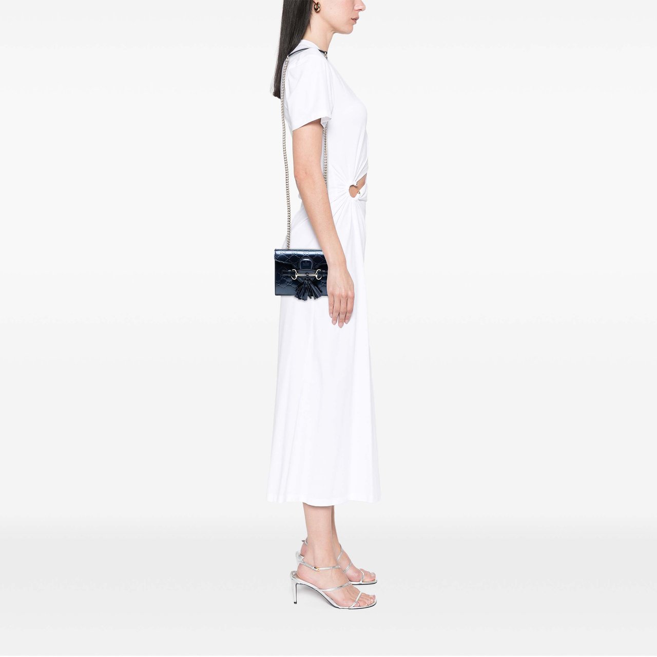 Gucci Mini Patent Guccissima Emily Crossbody Blauw