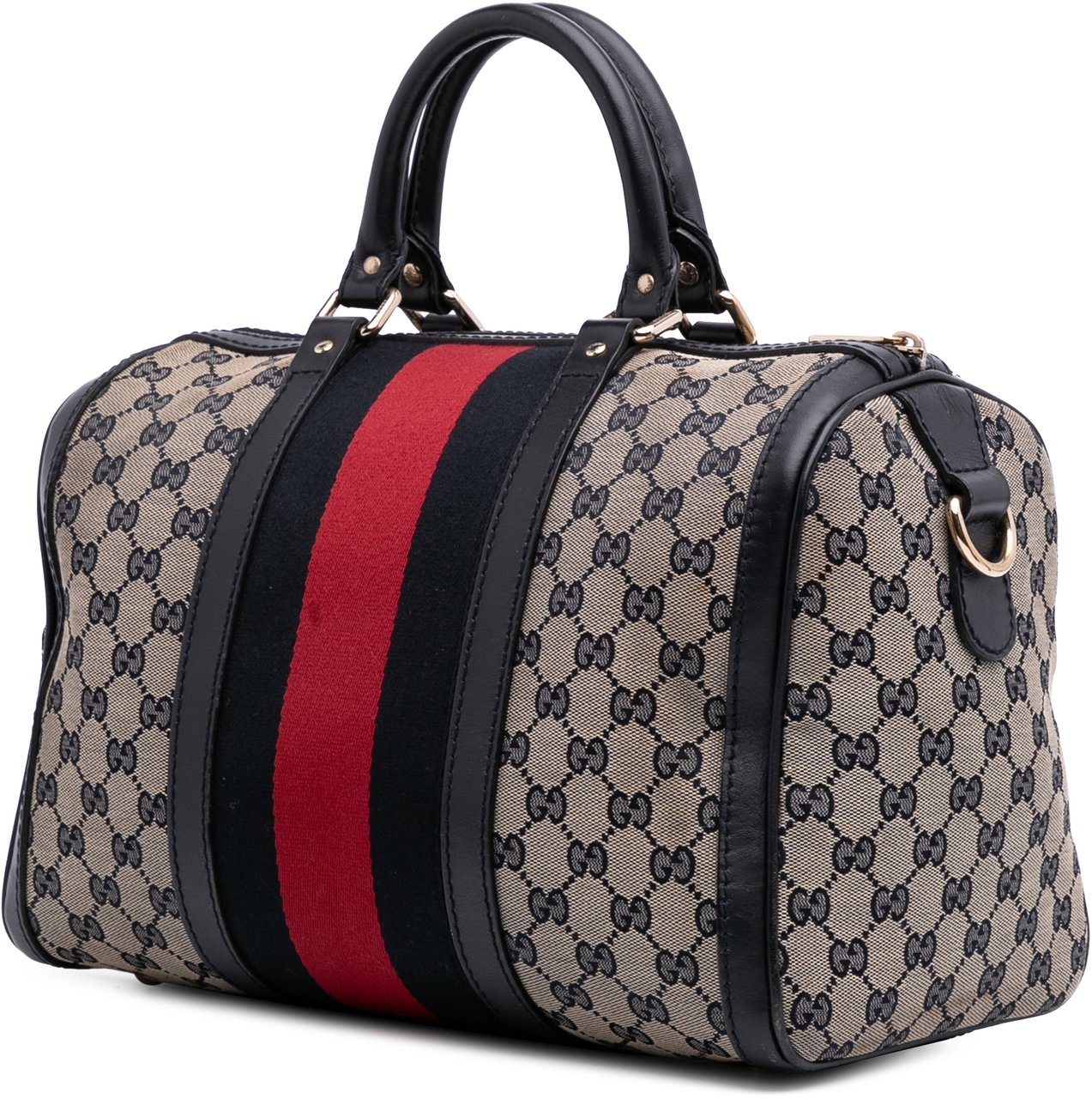 Gucci Medium GG Canvas Web Joy Boston Bag Bruin