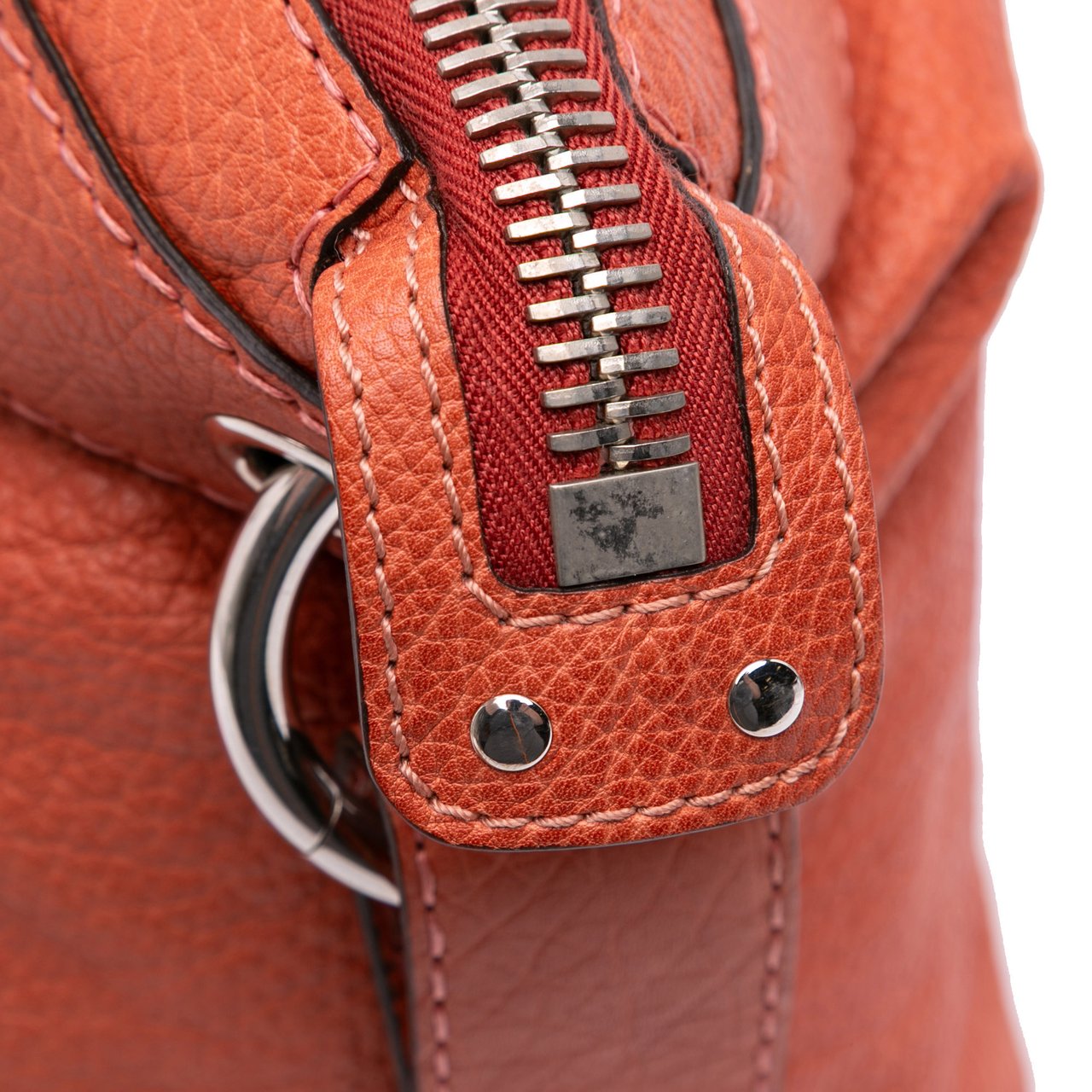 Gucci Medium Leather Bamboo Bar Tote Oranje