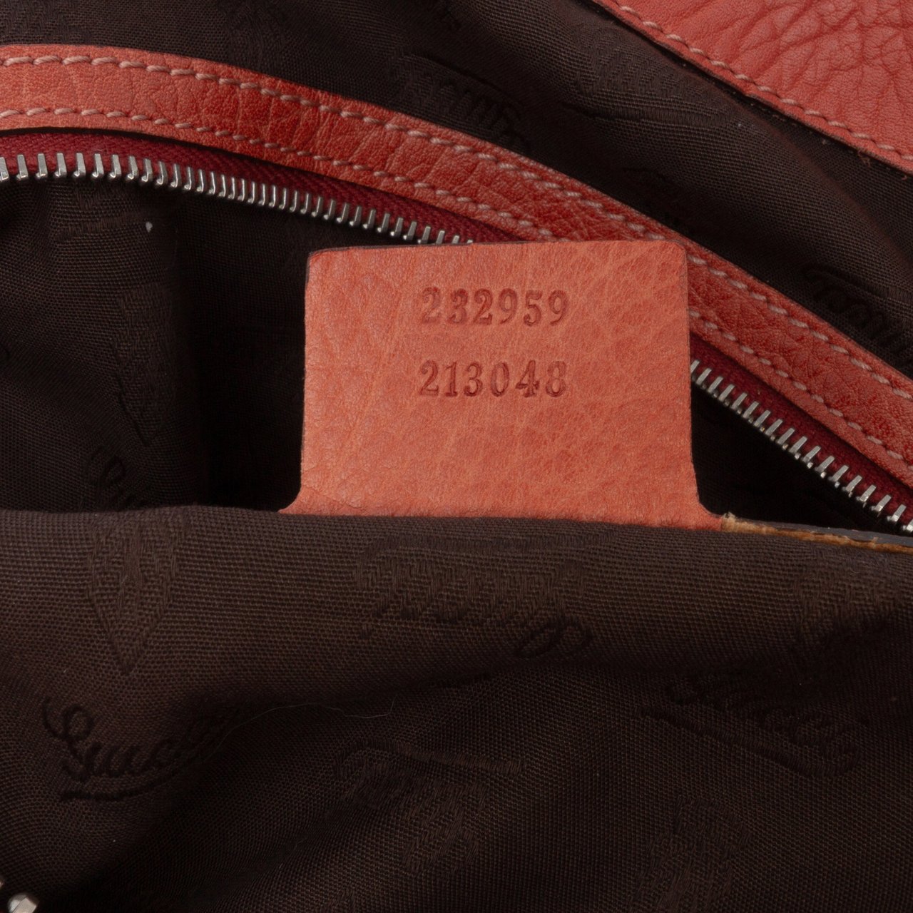 Gucci Medium Leather Bamboo Bar Tote Oranje