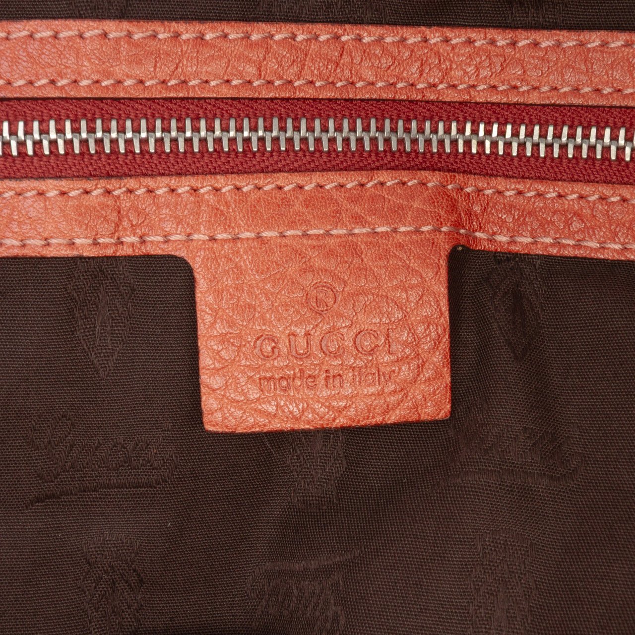 Gucci Medium Leather Bamboo Bar Tote Oranje