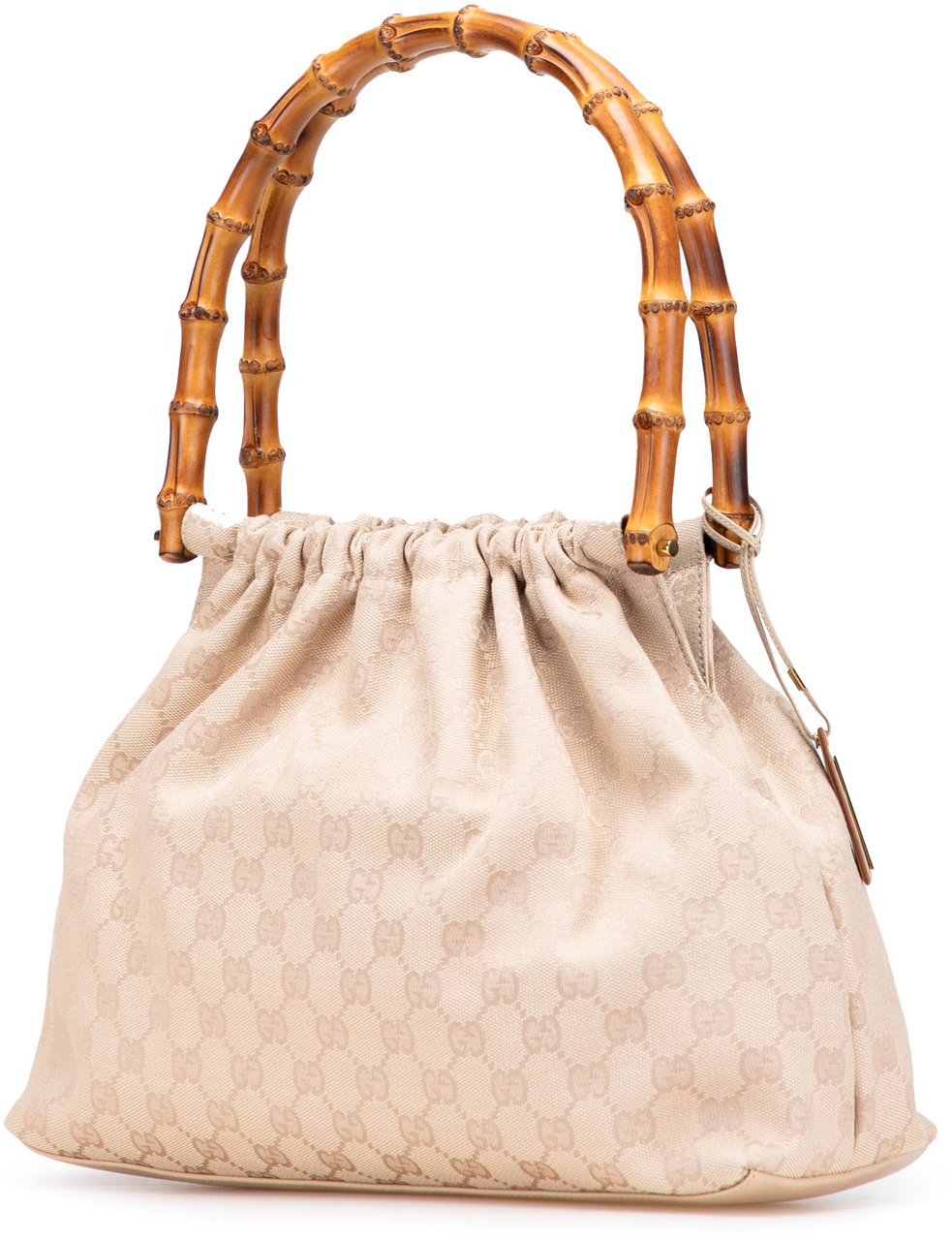 Gucci GG Canvas Bamboo Handbag Bruin