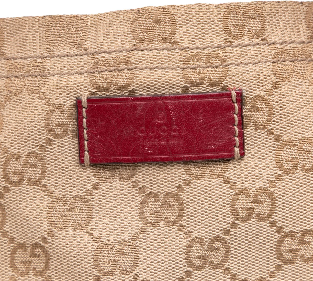 Gucci GG Canvas Web Tote Bruin