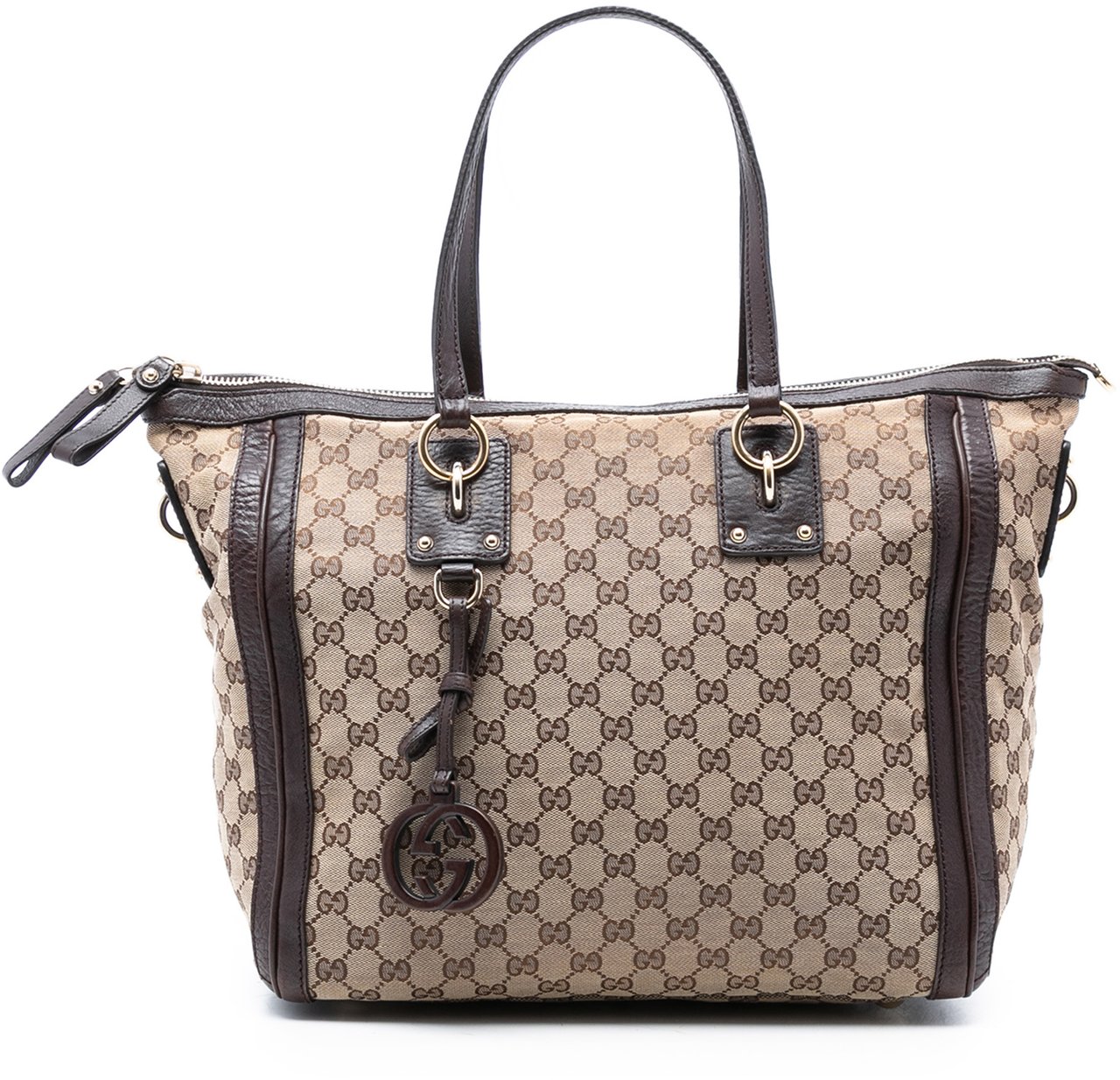 Gucci GG Canvas Charm Satchel Bruin
