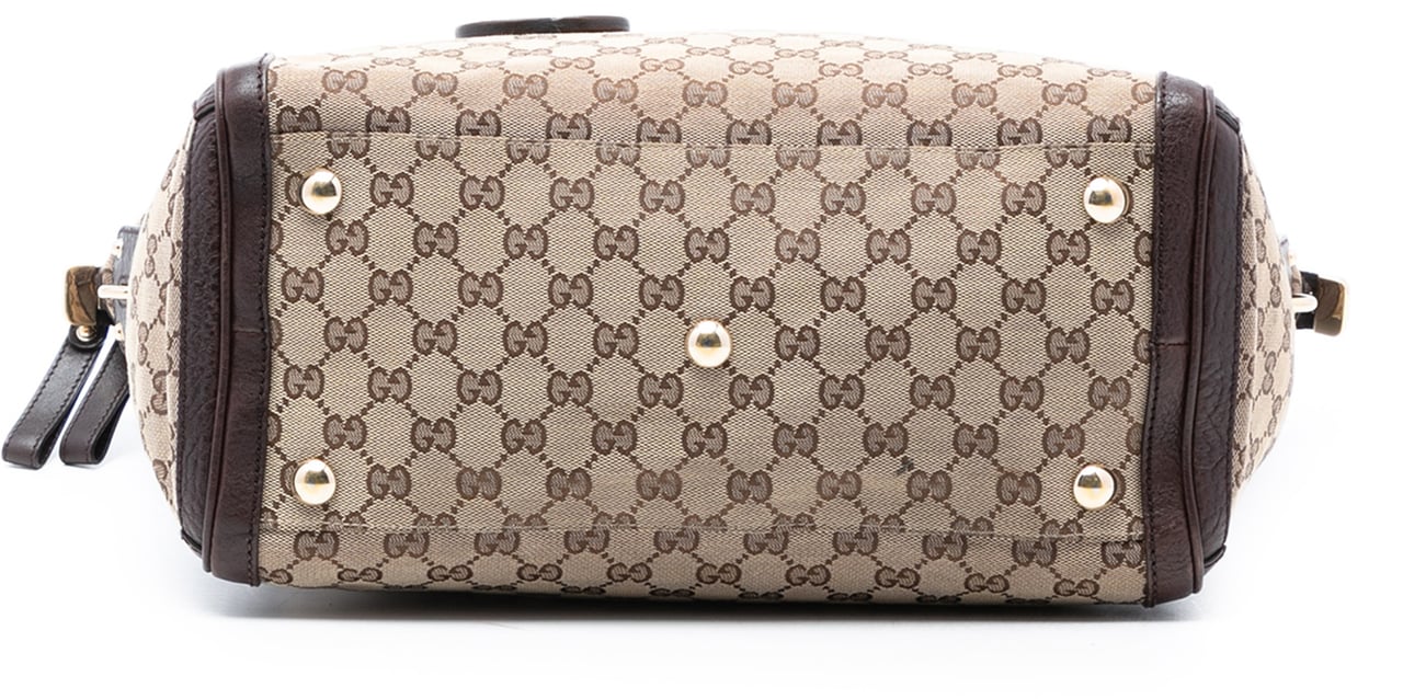 Gucci GG Canvas Charm Satchel Bruin