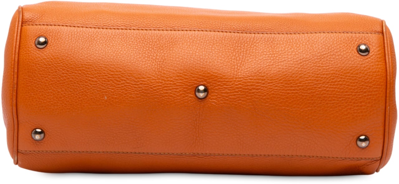 Gucci Medium Calfskin Bamboo Shopper Satchel Oranje