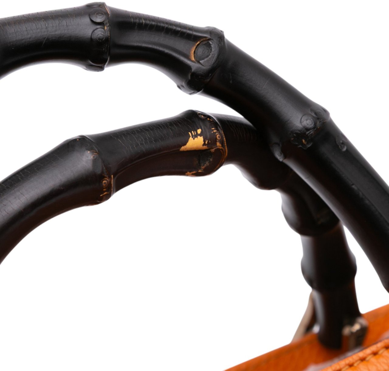 Gucci Medium Calfskin Bamboo Shopper Satchel Oranje