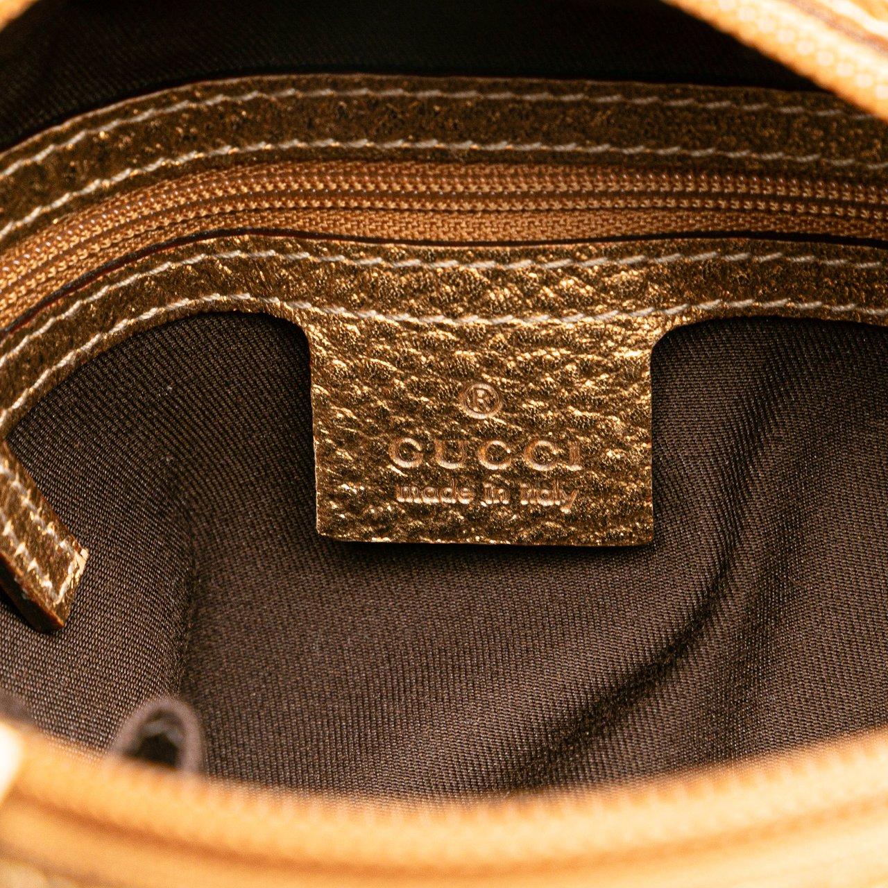 Gucci Small GG Canvas Punch Tote Bruin