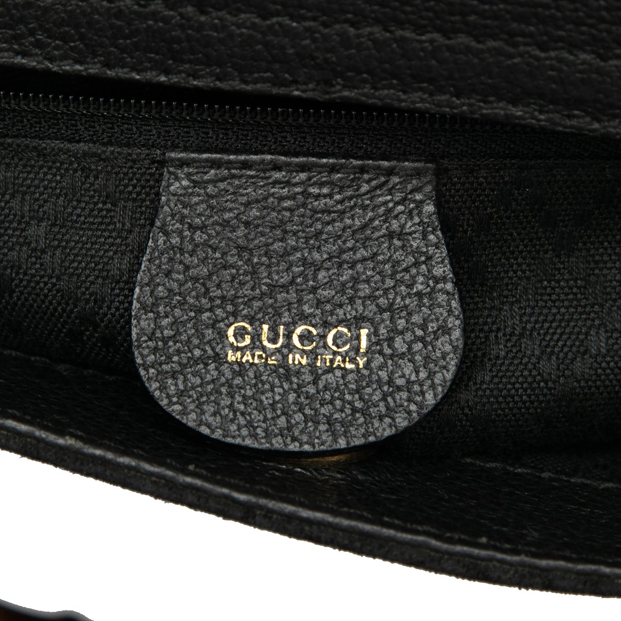 Gucci Suede Bamboo Satchel Zwart