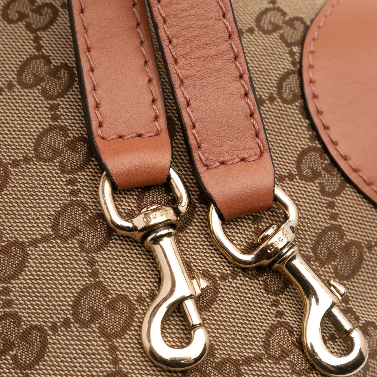 Gucci GG Canvas Heart Bit Satchel Bruin