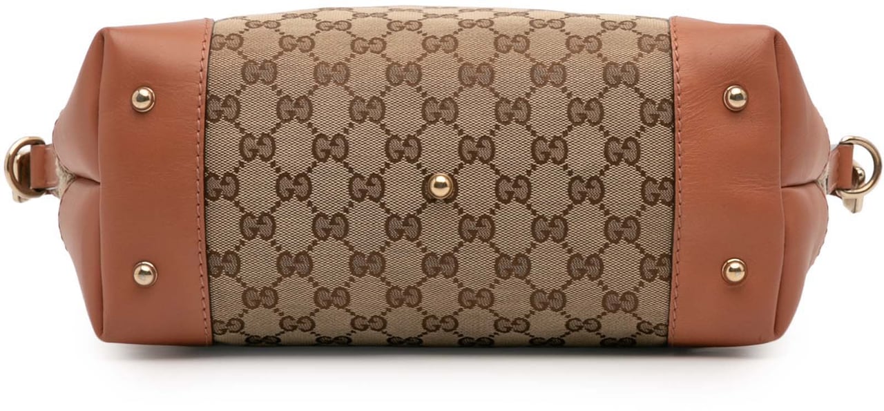Gucci GG Canvas Heart Bit Satchel Bruin