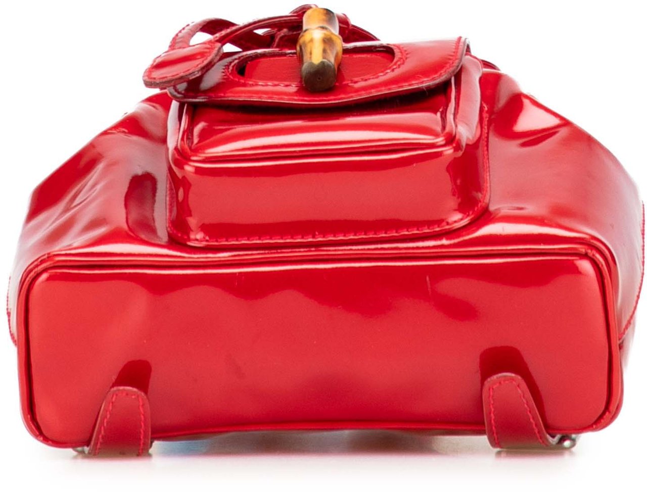 Gucci Mini Patent Bamboo Drawstring Backpack Rood