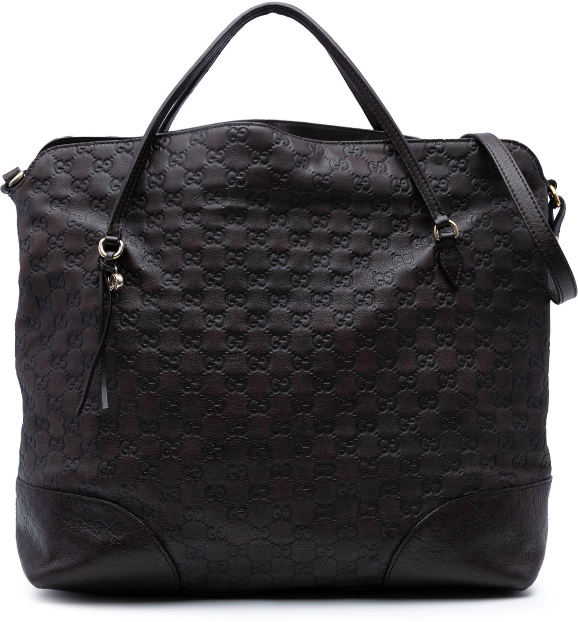 Gucci Large Guccissima Bree Fold Over Tote Bruin