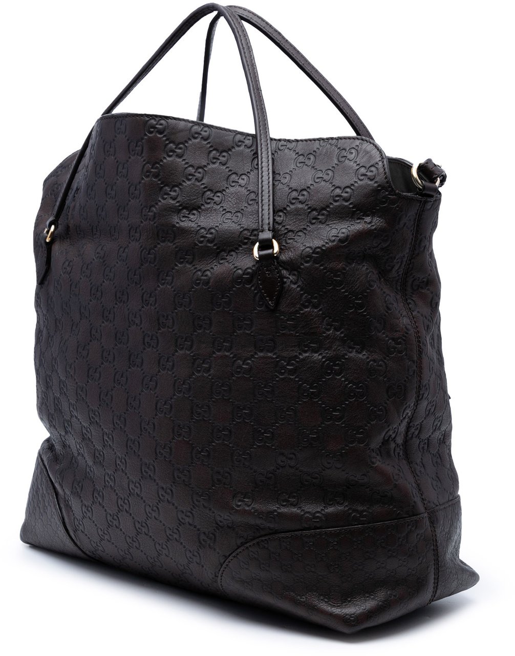 Gucci Large Guccissima Bree Fold Over Tote Bruin