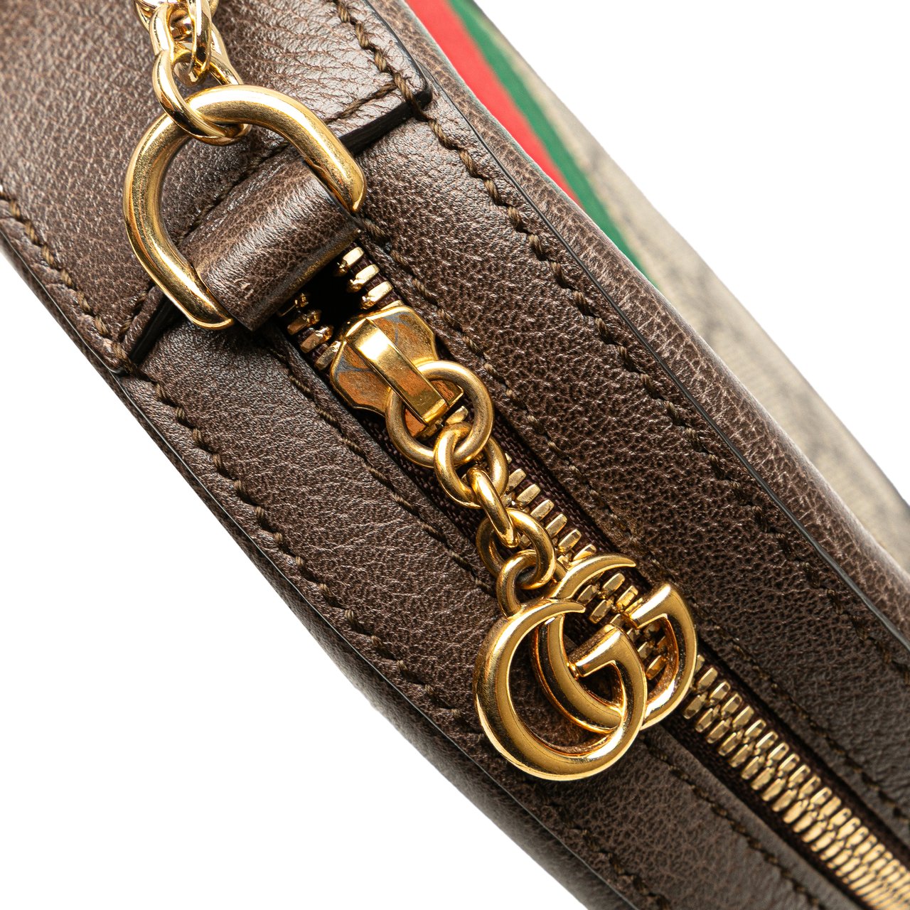 Gucci Mini GG Supreme Round Ophidia Crossbody Bruin