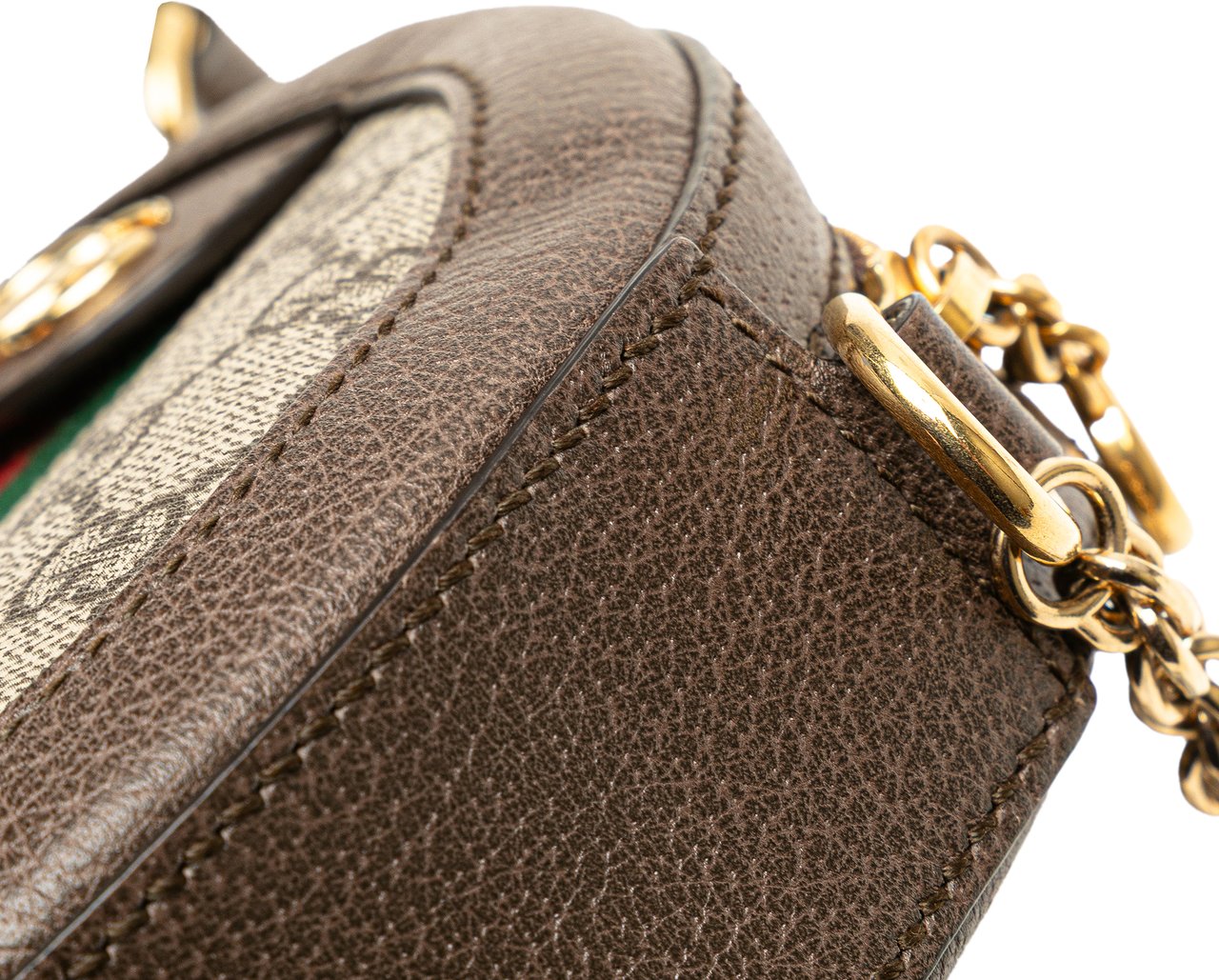 Gucci Mini GG Supreme Round Ophidia Crossbody Bruin