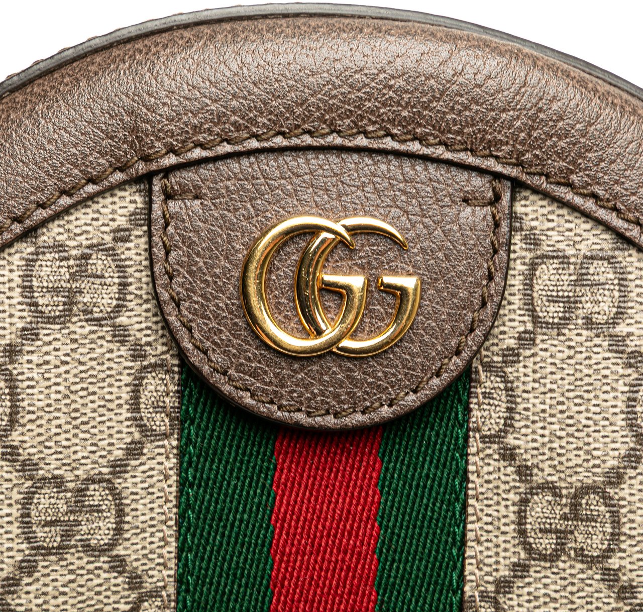 Gucci Mini GG Supreme Round Ophidia Crossbody Bruin