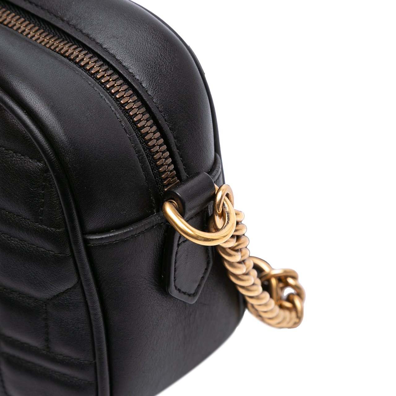 Gucci Small GG Marmont Matelasse Leather Pearl Studded Crossbody Zwart