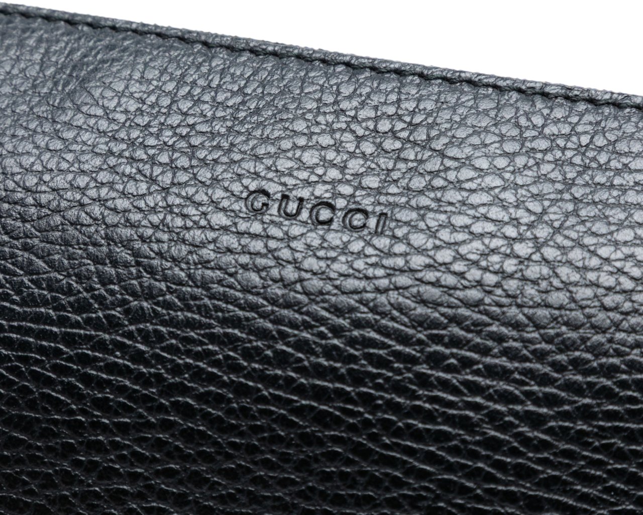 Gucci Calfskin Bamboo Clutch Zwart