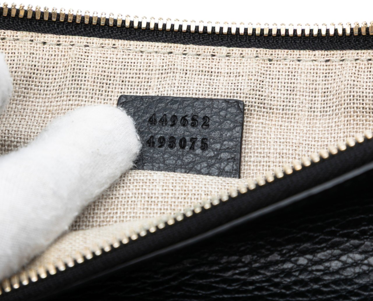 Gucci Calfskin Bamboo Clutch Zwart