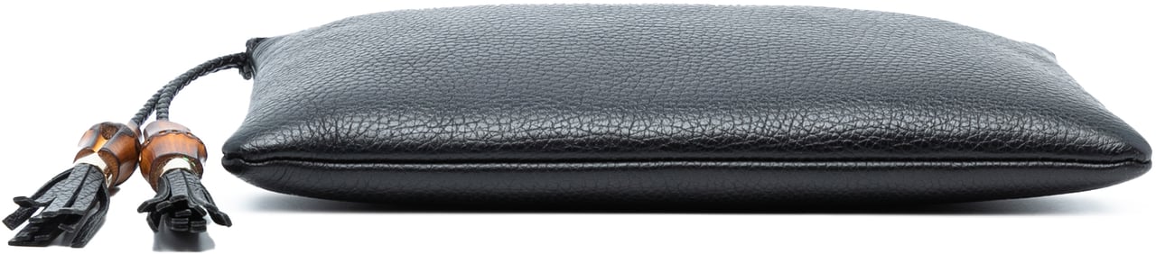 Gucci Calfskin Bamboo Clutch Zwart
