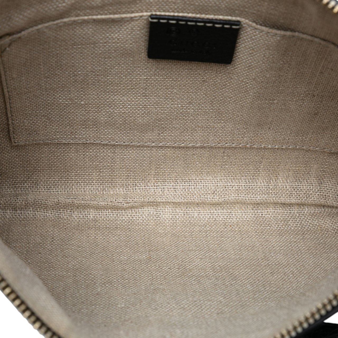 Gucci Calfskin Bamboo Clutch Zwart