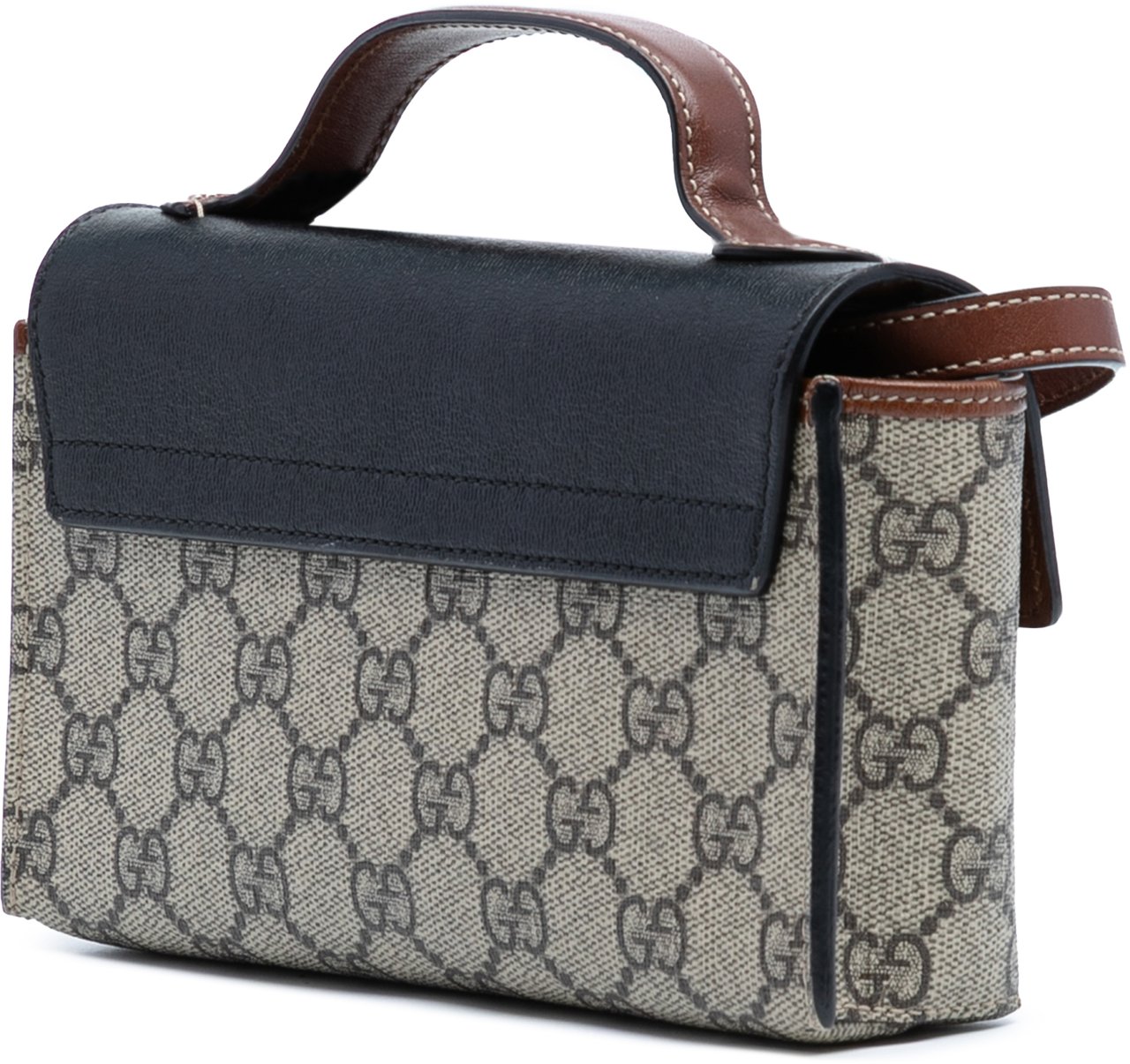 Gucci Mini GG Supreme Padlock Satchel Bruin